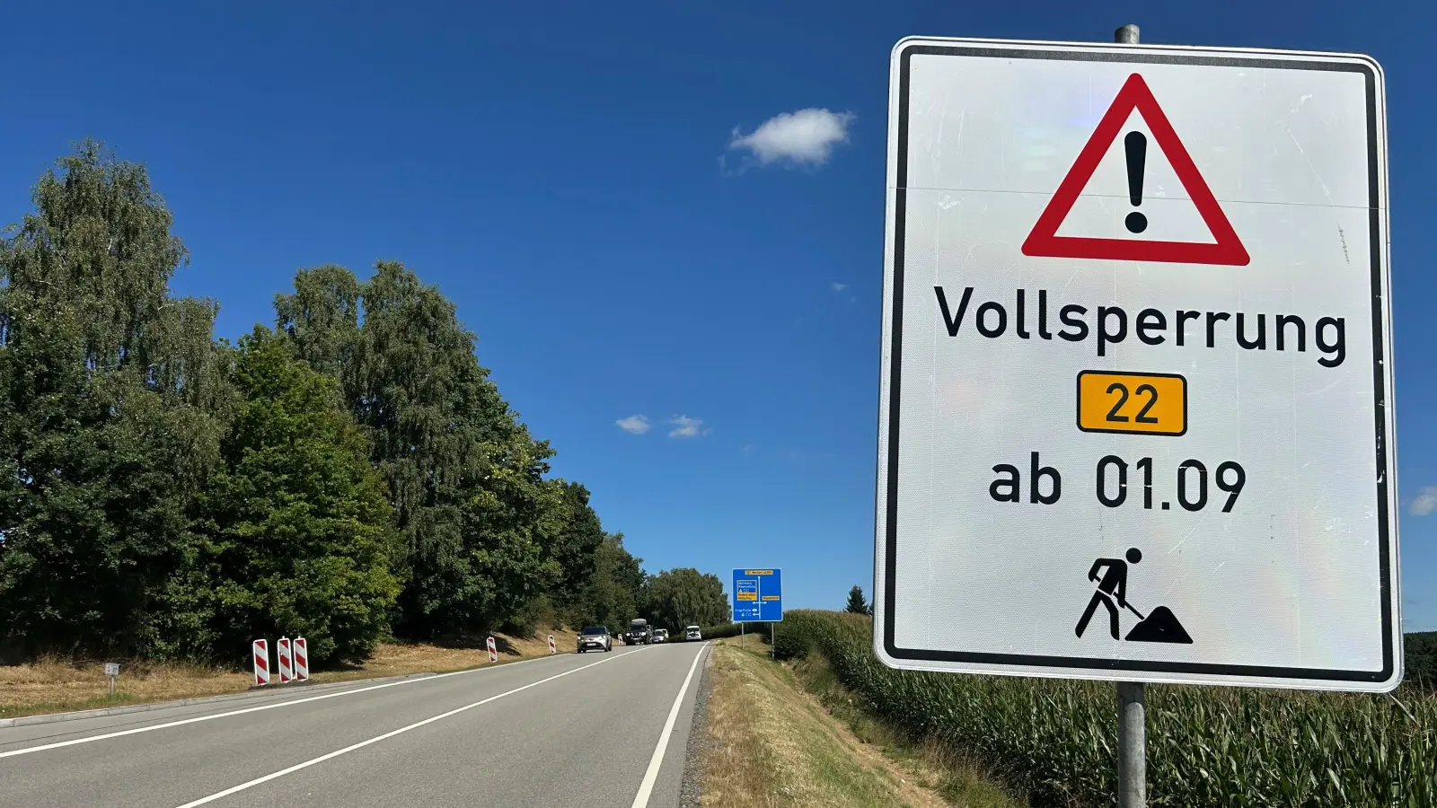 Die B 22 wird ab 1. September zwischen Wieselrieth und Bernrieth inklusive der Anschlussstelle Leuchtenberg der Autobahn A 6 gesperrt. (Bild: ihl)