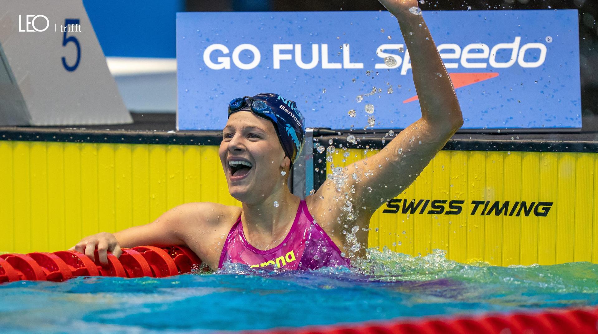  Voll in ihrem Element: Noelle Benkler aus Bodenwöhr gehört mit 17 Jahren schon zur deutschen Schwimmelite. (Bild: Patrick Wallbaum)