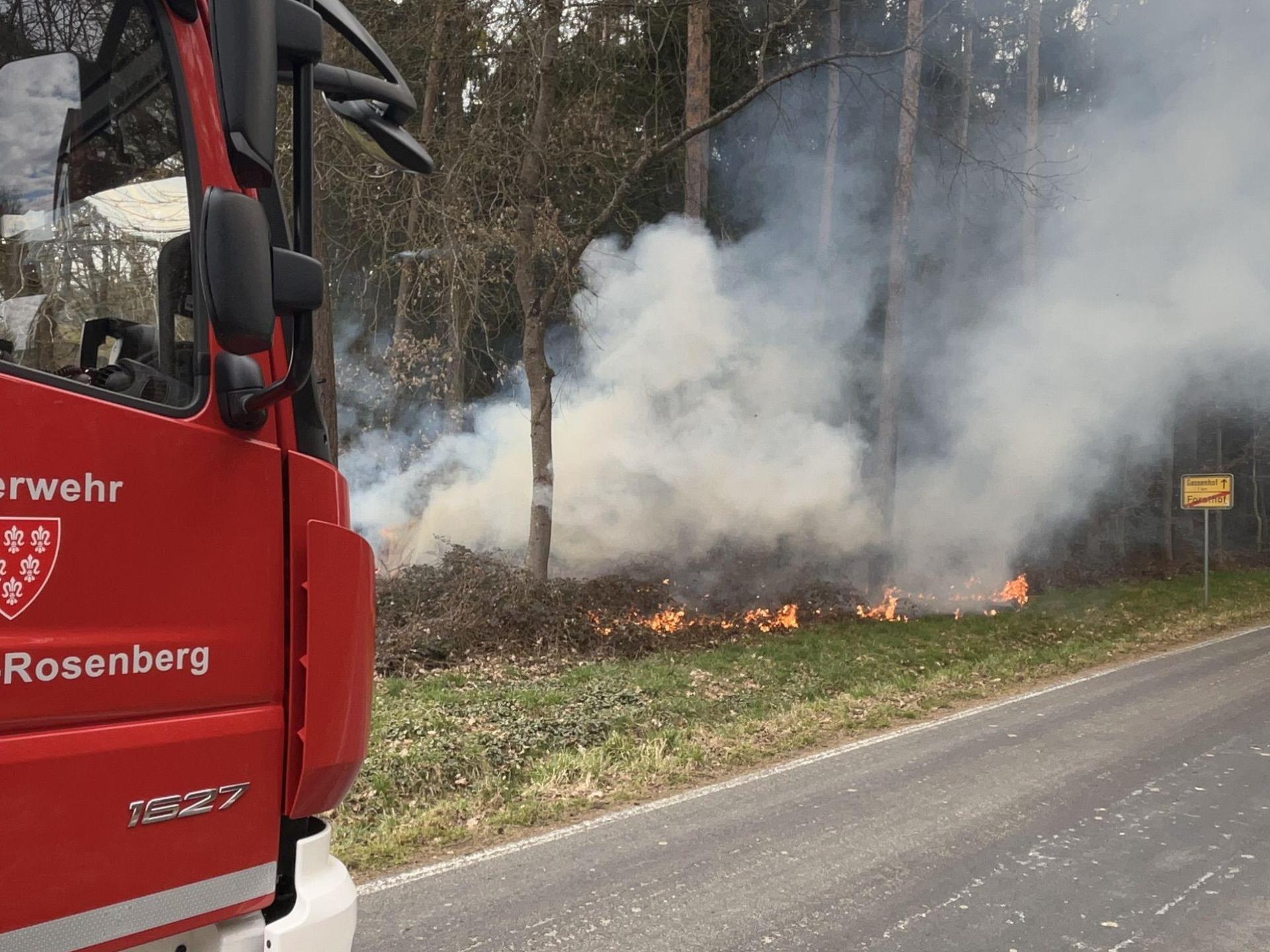 Bei Forsthof hat es gebrannt. Rund 400 Einsatzkräfte rückten aus.  (Bild: PI Sulzbach-Rosenberg/exb)