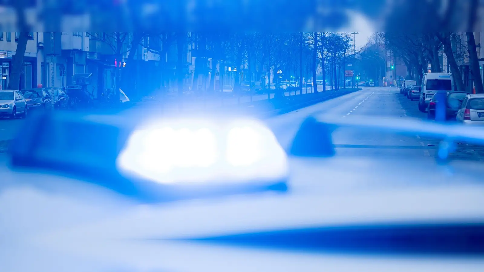 Ein&nbsp;Blaulicht leuchtet auf dem&nbsp;Dach eines Streifenwagens der Polizei. (Symbolbild: Christoph Soeder/dpa/Symbolbild)